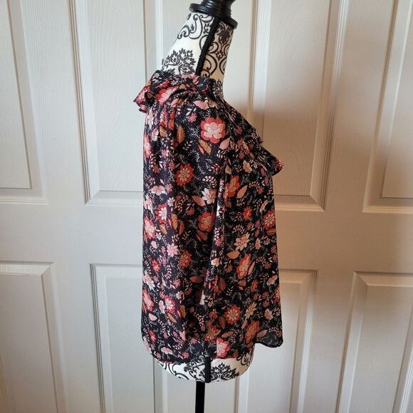 Loft woman's black floral design top - Picture 2 of 6